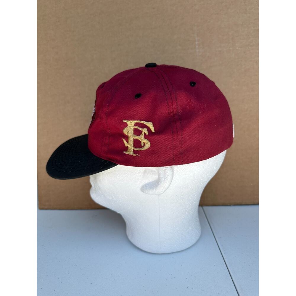 VINTAGE Florida Seminoles FSU THE GAME Hat Mens 7 3/8 Red Maroon Fitted W/ Pin * - Picture 7 of 10